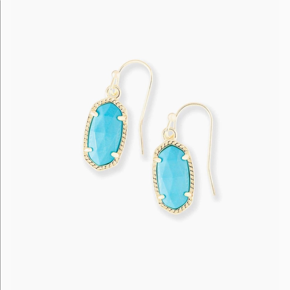 Lee Gold Drop Earrings In Turquoise